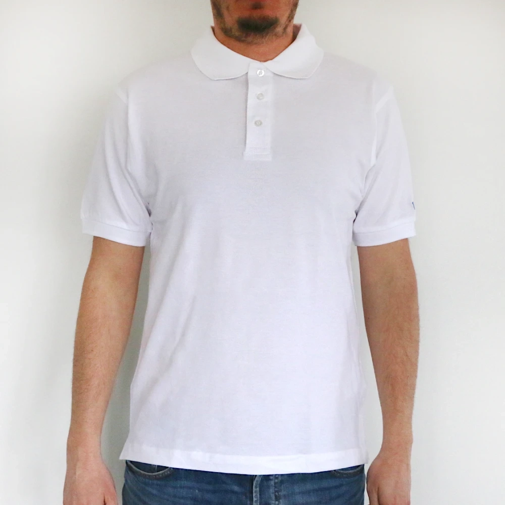 Tričko Polo pánske "Čisté zuby sa nekazia" s logom CURAPROX - krátky rukáv - biele XXL
