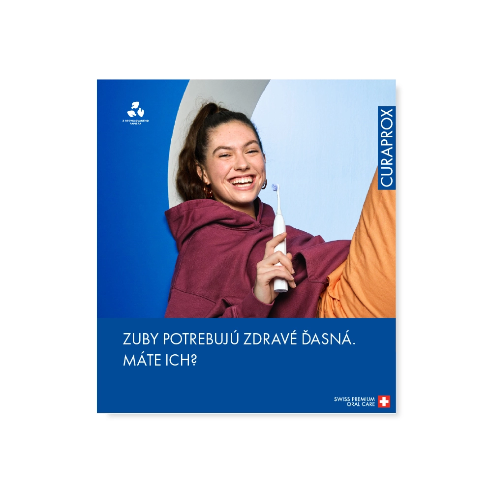 Inštruktážny leták - ZUBY POTREBUJÚ ZDRAVÉ ĎASNÁ. MÁTE ICH?